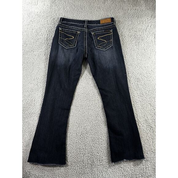 Seven 7 Jeans Women 31 Low Rise Flare Leg Thick Stitch Western Festival Y2K - Picture 1 of 10